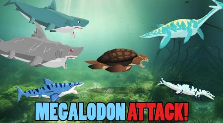Megalodon Fights Sea Monstersu6e38u620fu622au56fe1